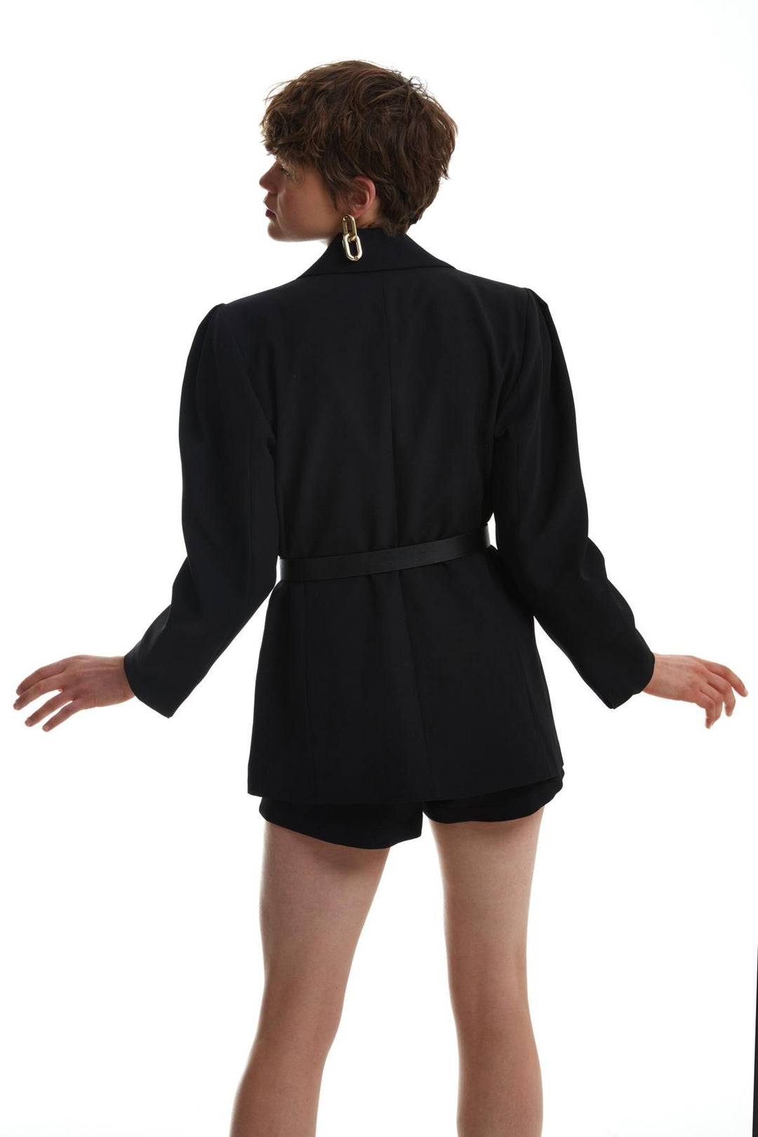 Kemer Detaylı Blazer Ceket Siyah