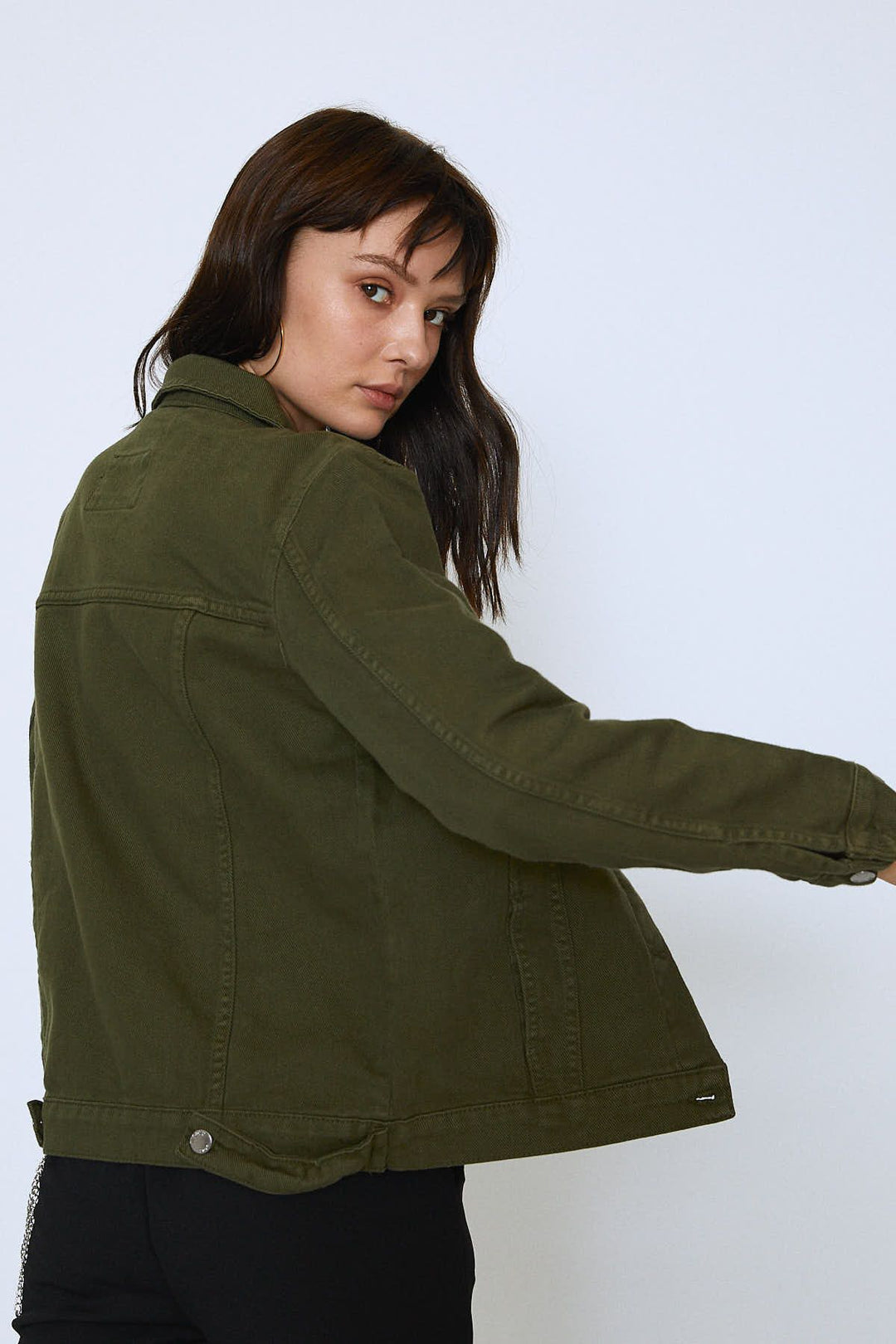 Gabardine Denim Jacket Khaki