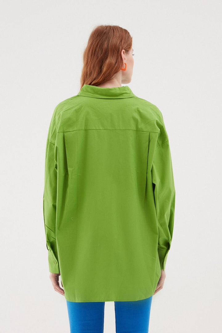 Oversize Basic Shirt Dark Green