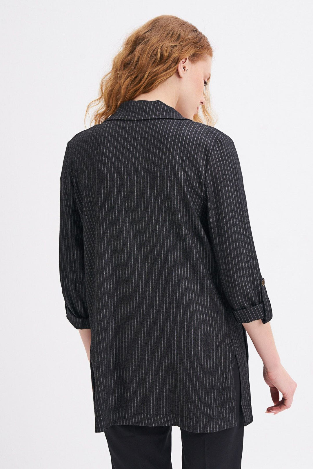 Striped Blazer Jacket Anthracite