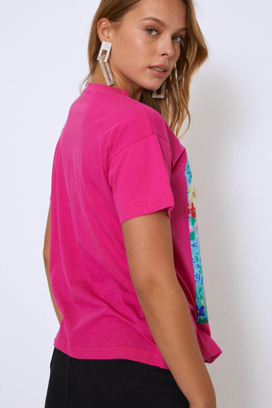 Baskılı Tişört Fuşya