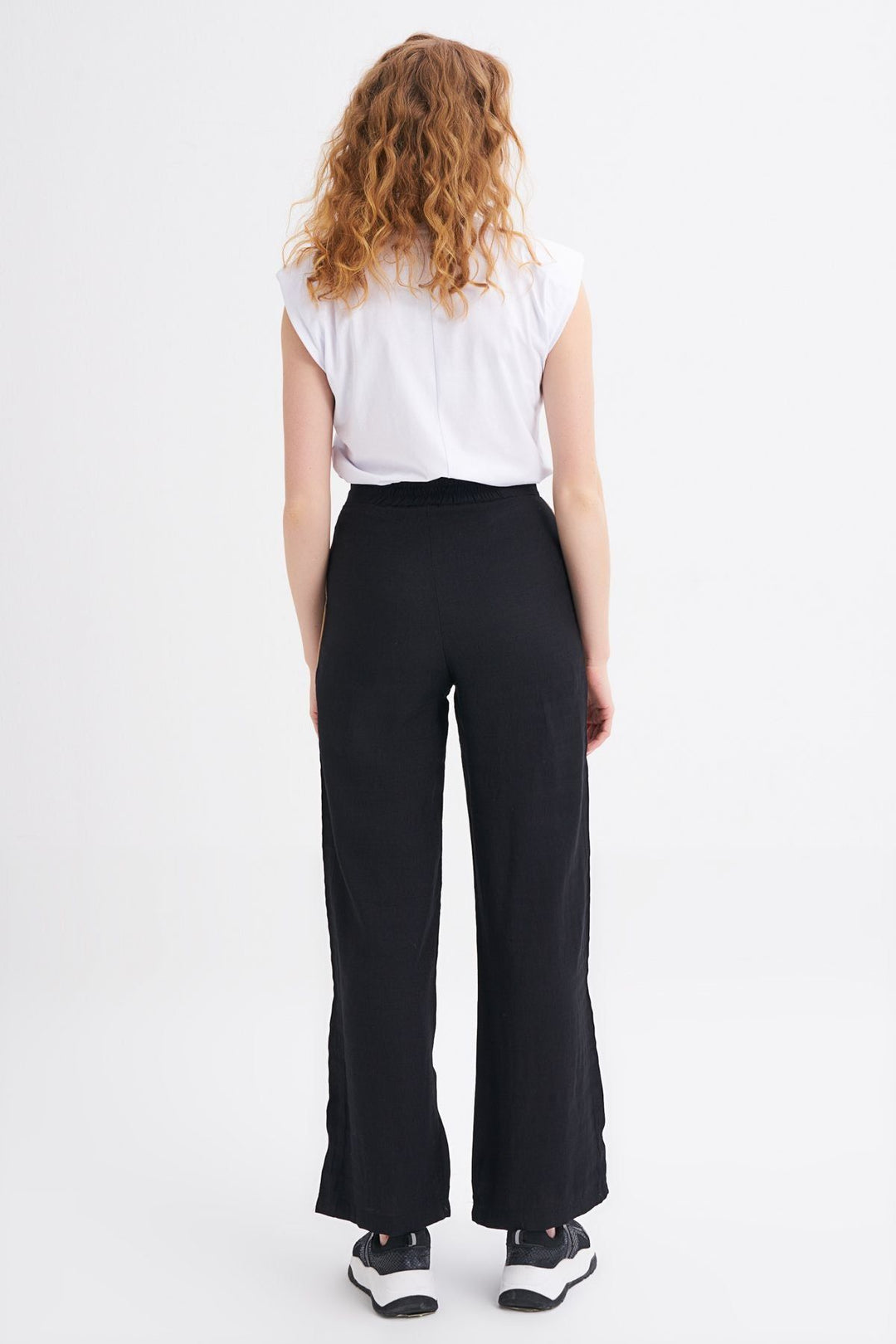 Şerit Detaylı Pantolon Siyah