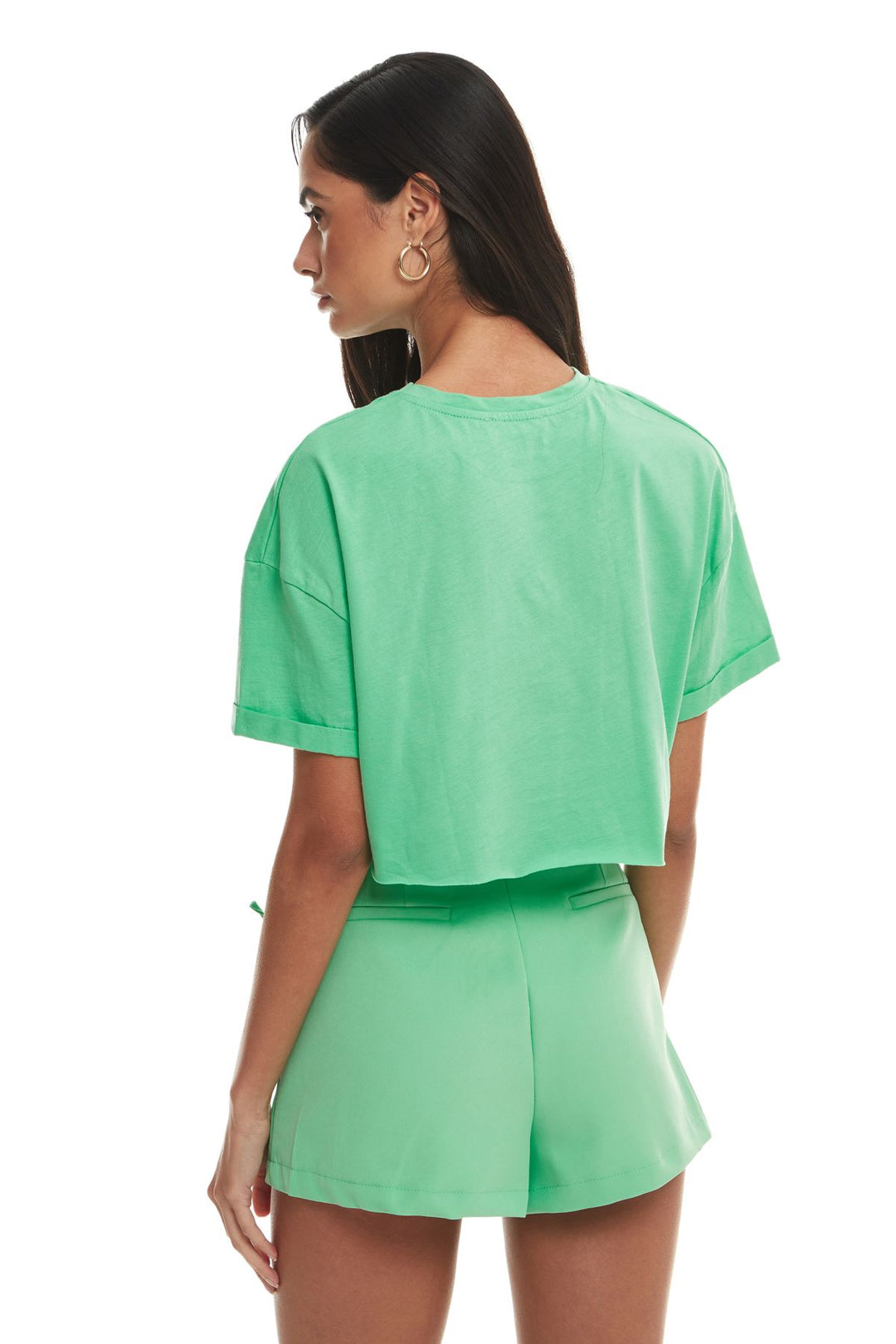 Tie Detailed Short Skirt Apple Mint