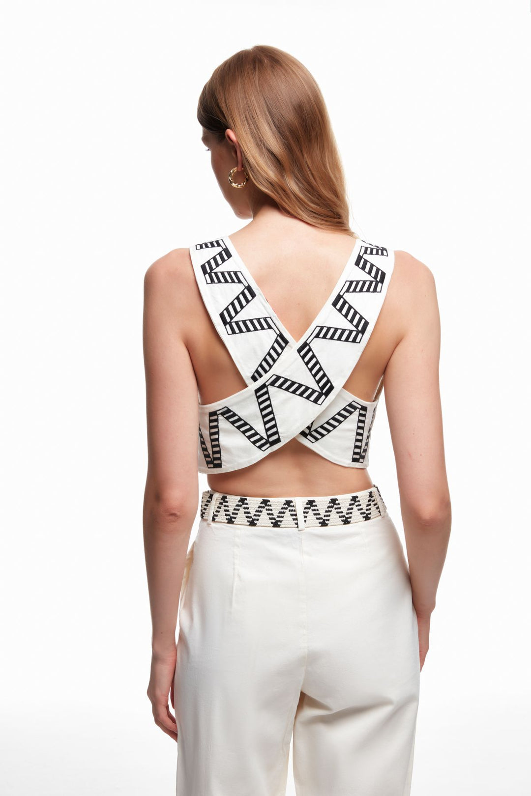 Cross-Back Buttoned Vest Jacket Bone