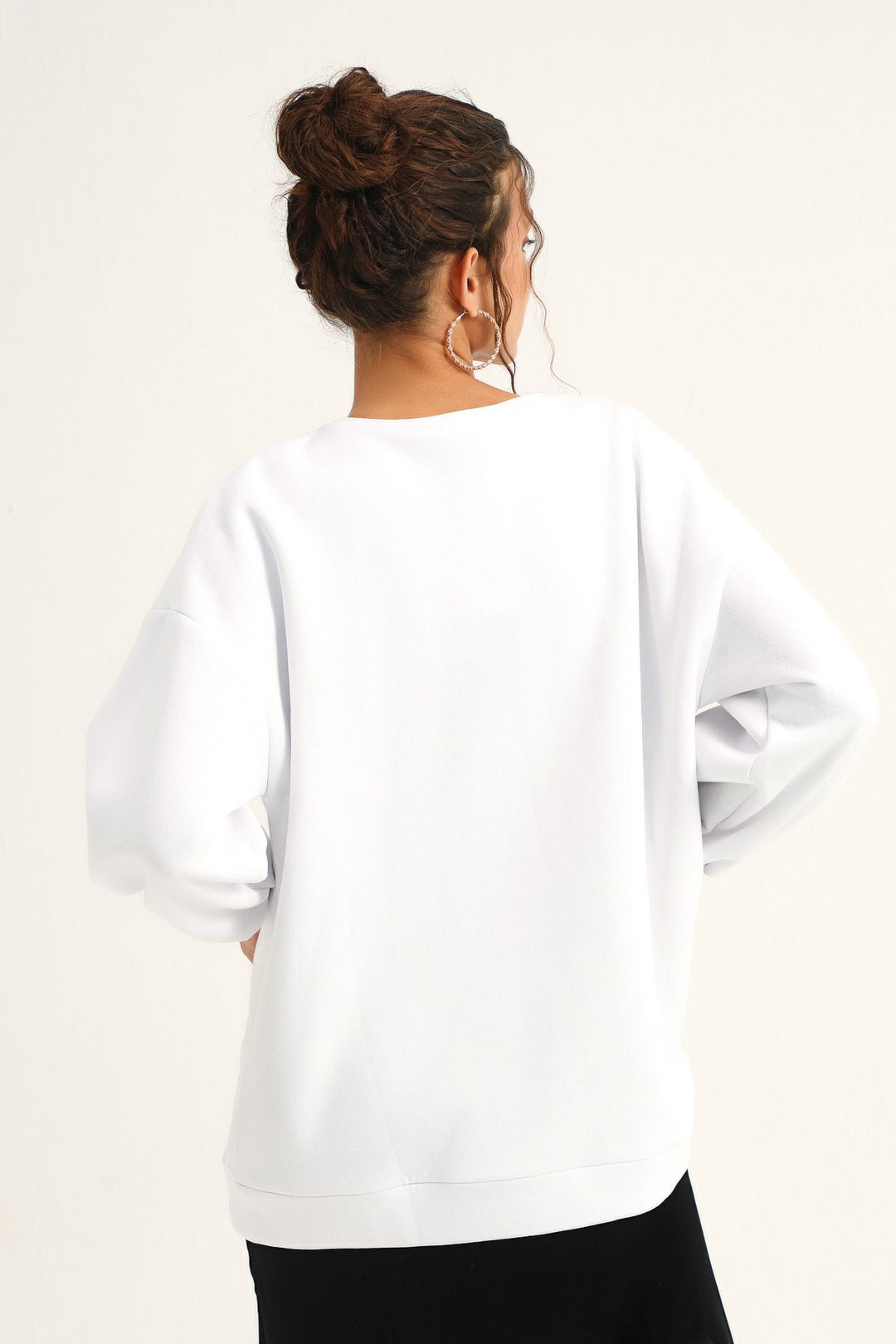 Zebra Patterned Sweatshirt White