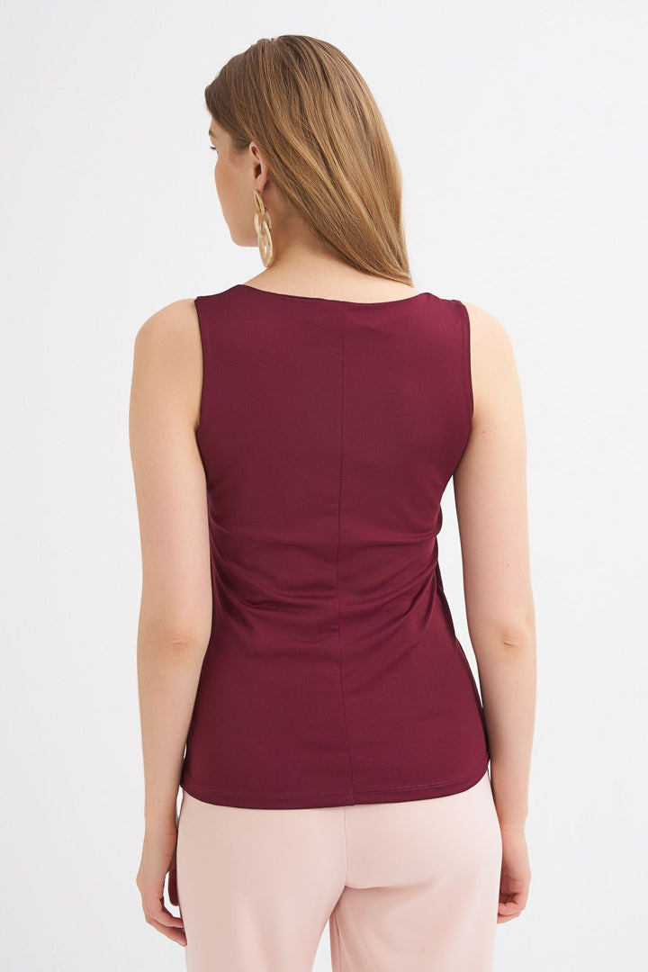 Kalın Askılı Basic Bluz Mürdüm