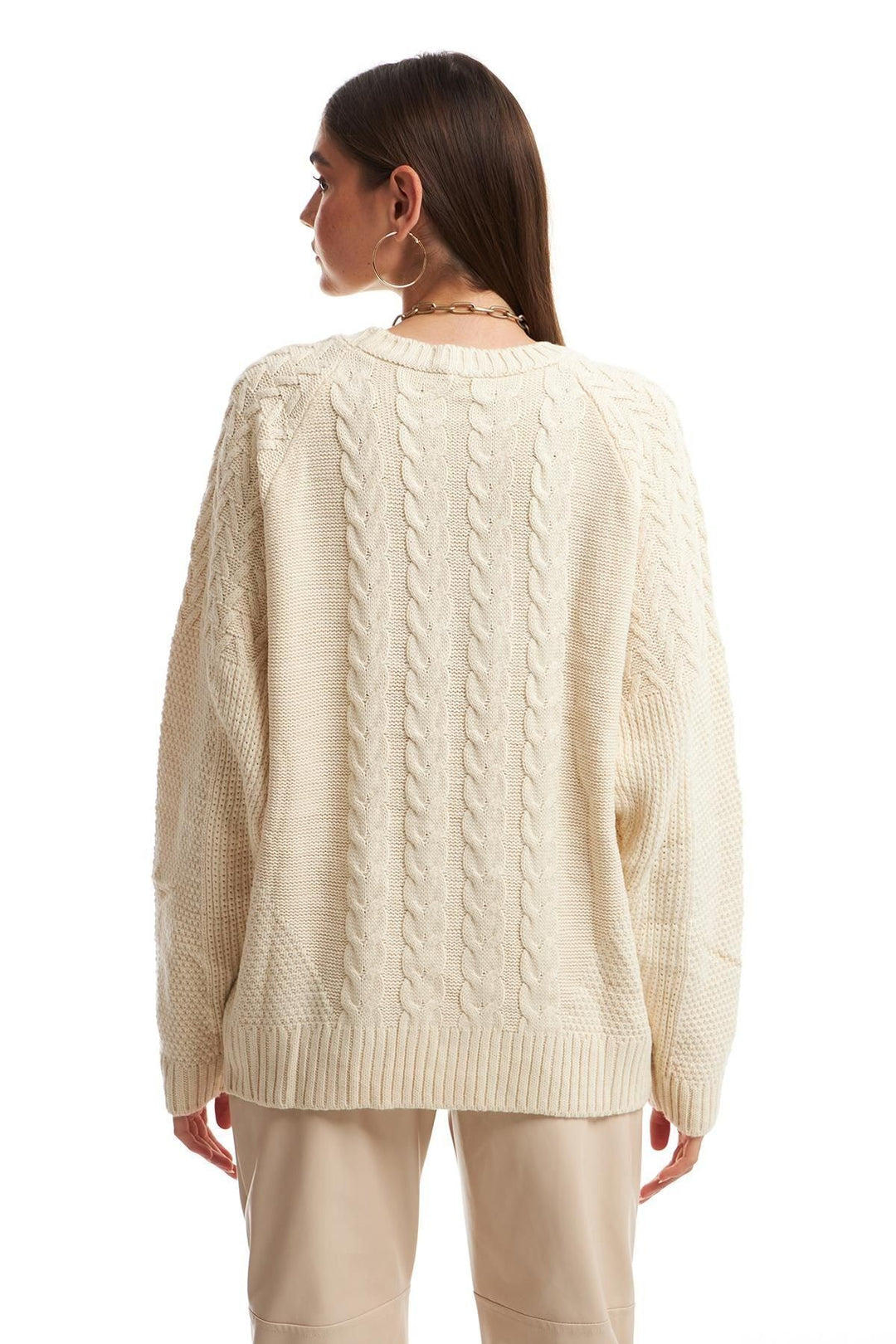 Knit Oversize Sweater Ecru