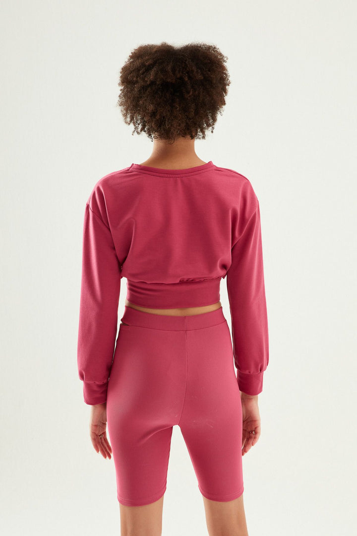 Tie Detailed Sweatshirt Orchid