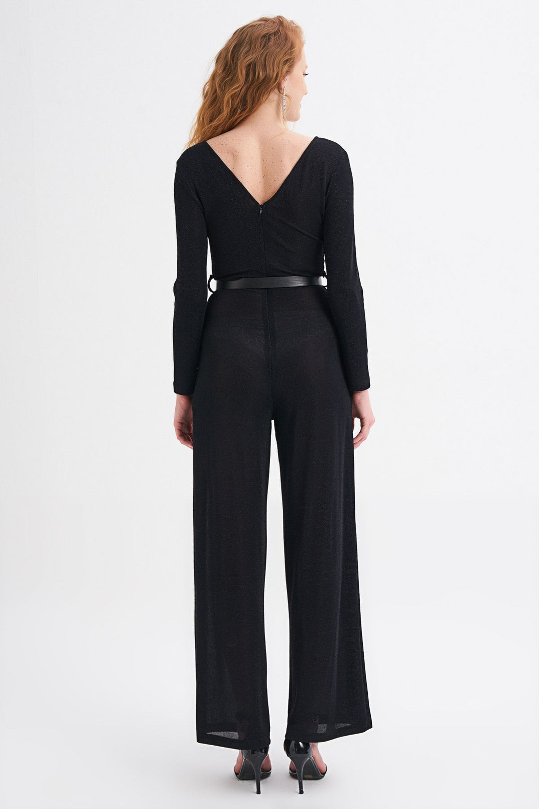 Wrapped Belt Jumpsuit Black