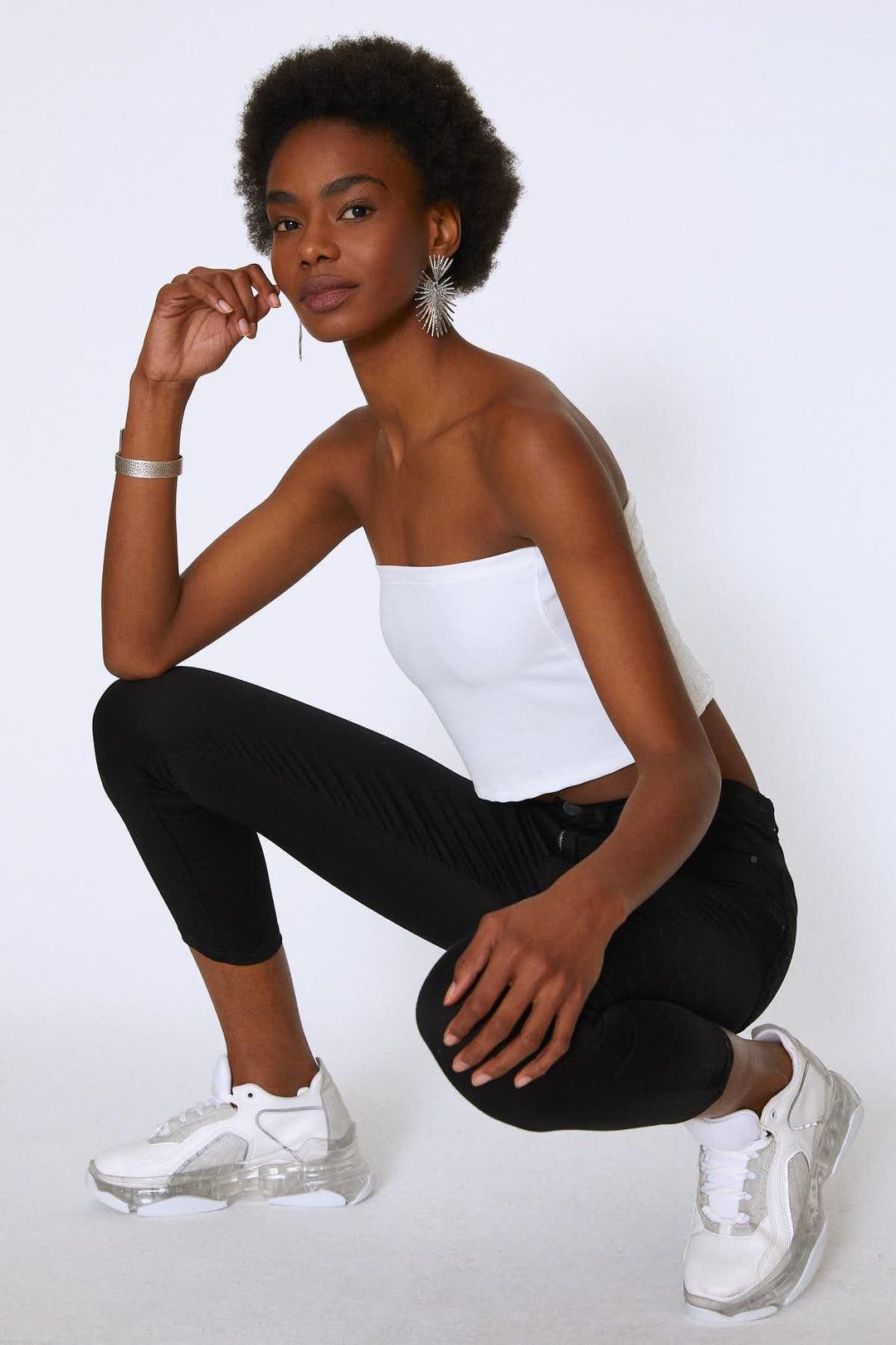 Yüksek Bel Skinny Pantolon Siyah