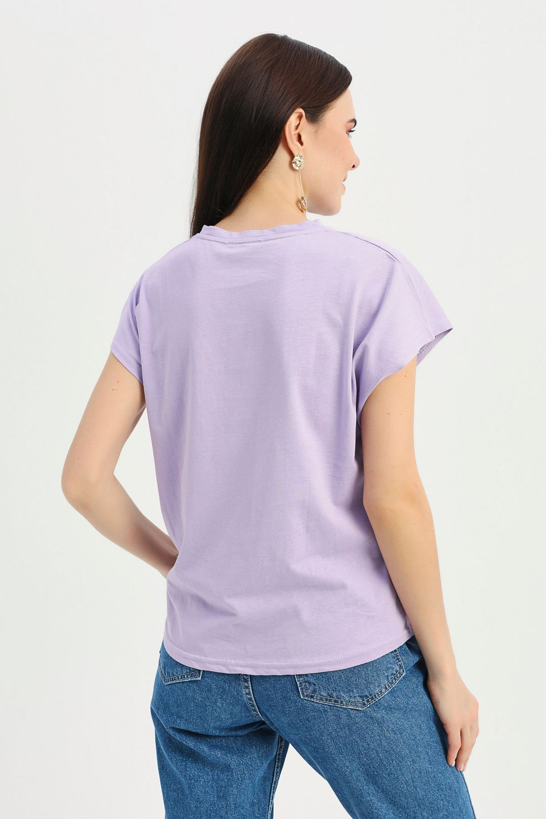 Necklace Accessory Detailed T-Shirt Lilac