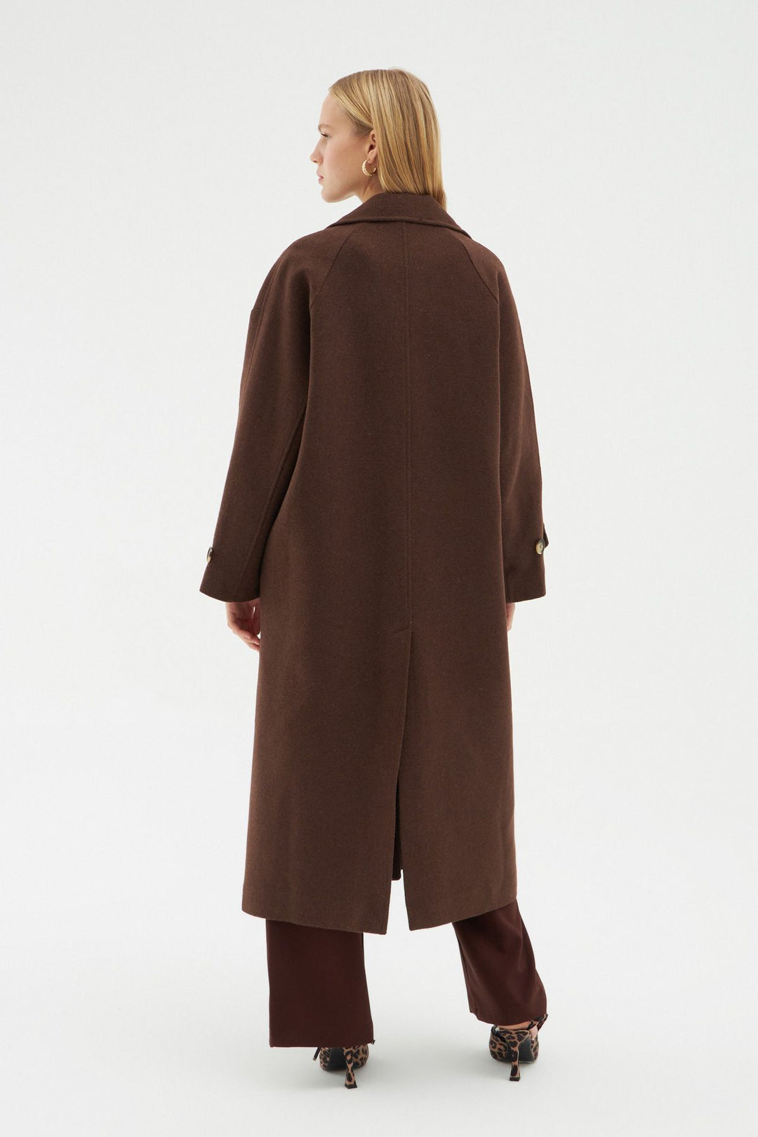 Cepli Uzun Oversize Kaban Kahverengi