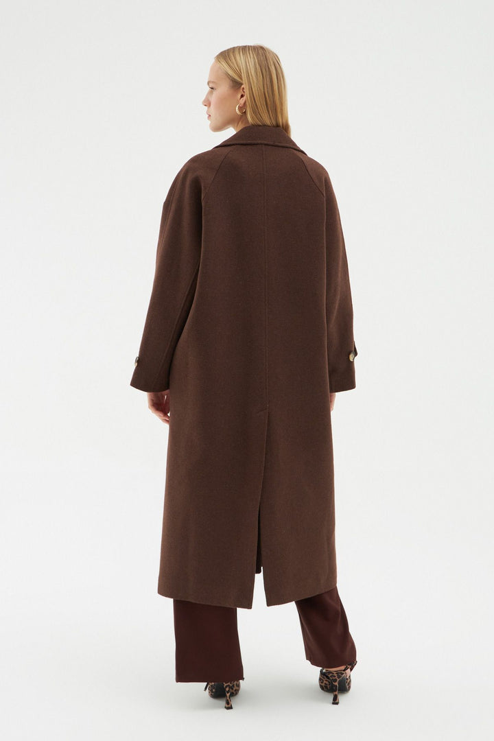 Cepli Uzun Oversize Kaban Kahverengi