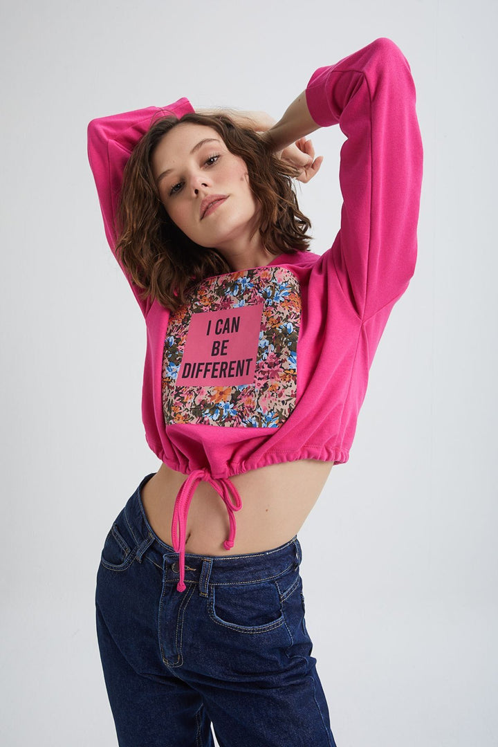 Hoodie Printed Sweatshirt Fuchsia