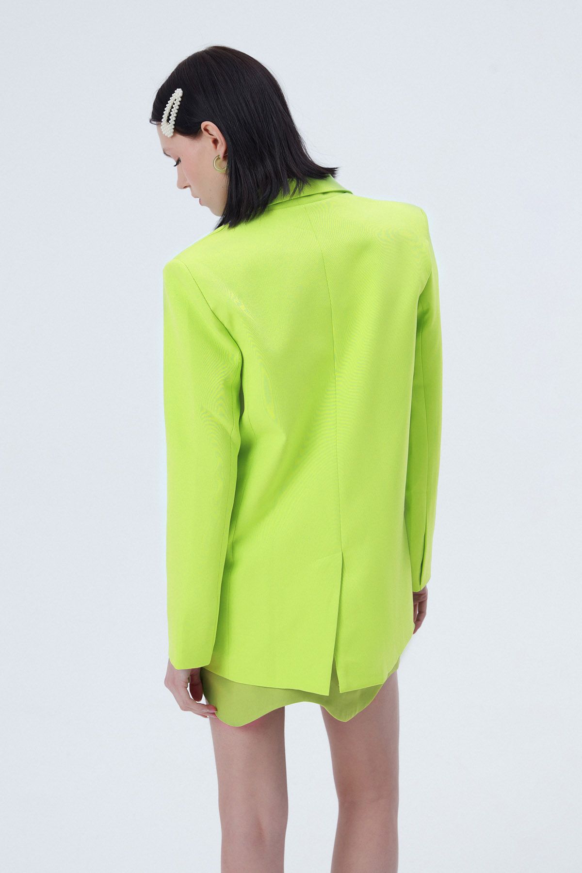 Blazer Ceket Neon Yeşil