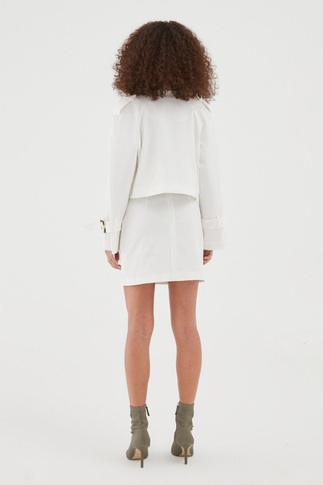 Belted Mini Skirt White