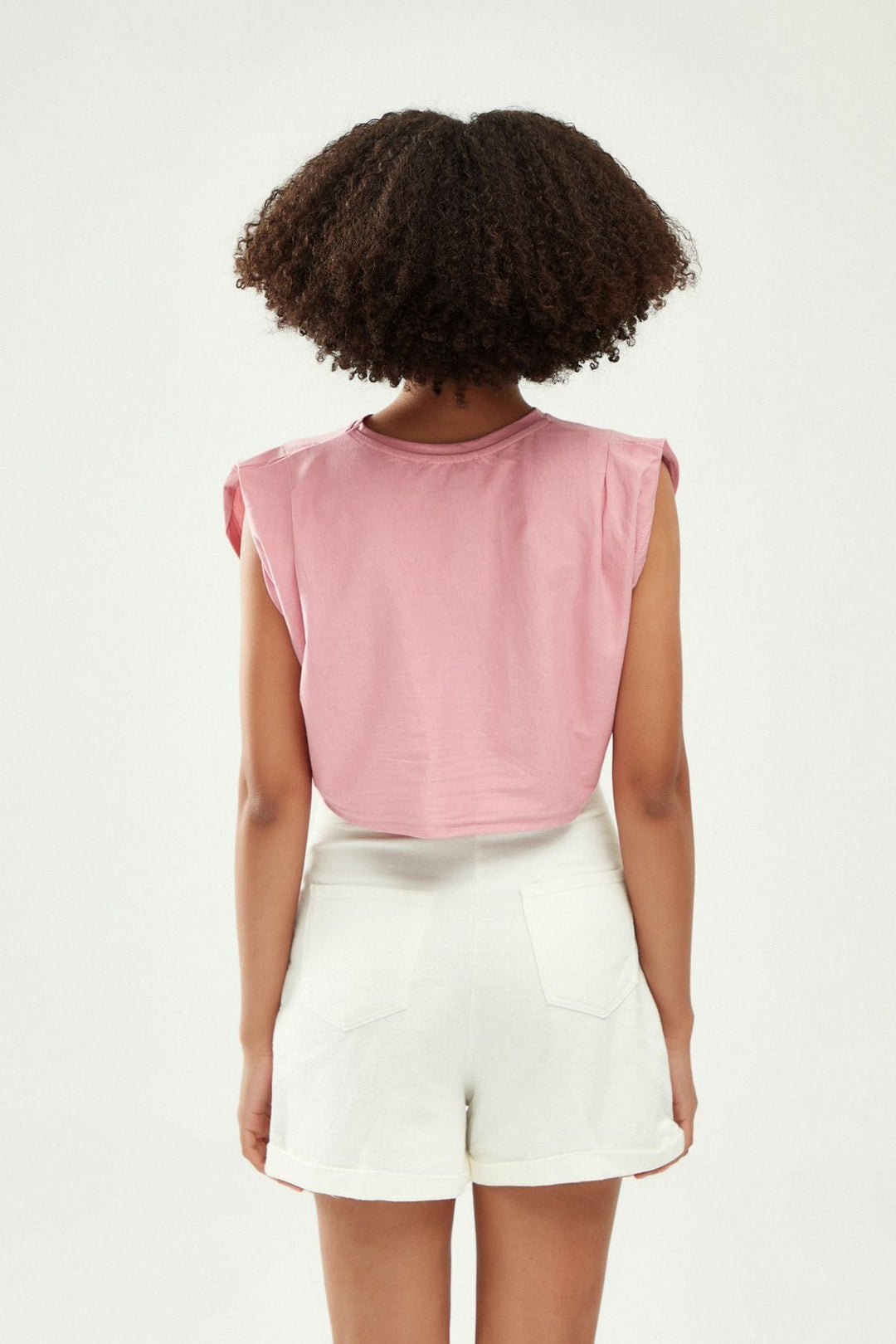 Crop Tişört Şeker Pembe