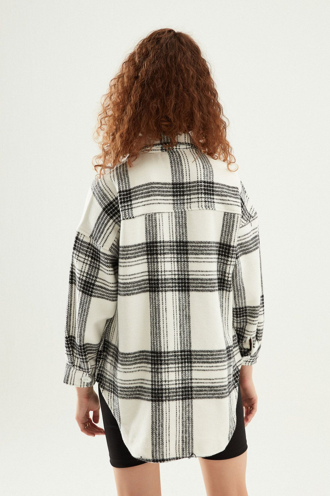 Çizgili Büyük Cepli Gömlek Siyah