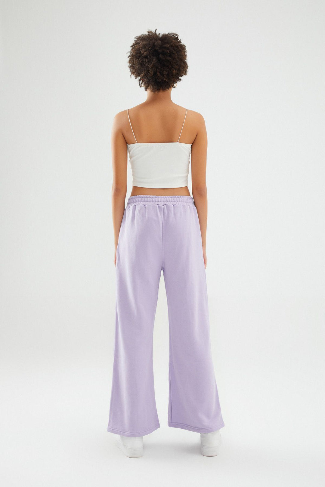 Bol Paça Çıtçıtlı Eşofman Lila