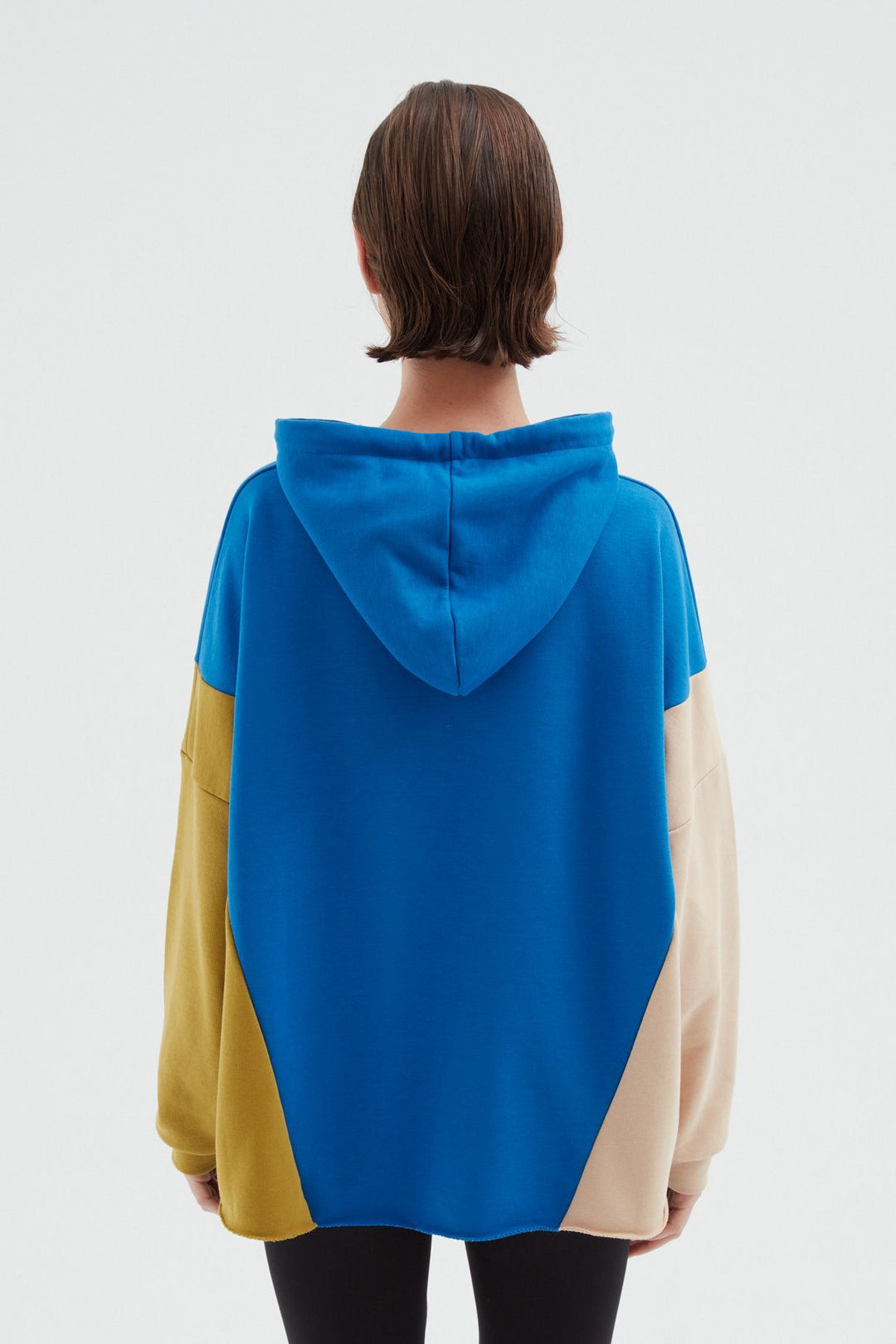 Kapüşonlu Oversize Sweatshirt Sax