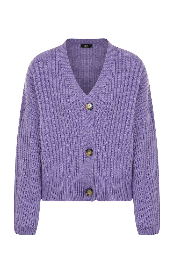 Buttoned Cardigan Lilac