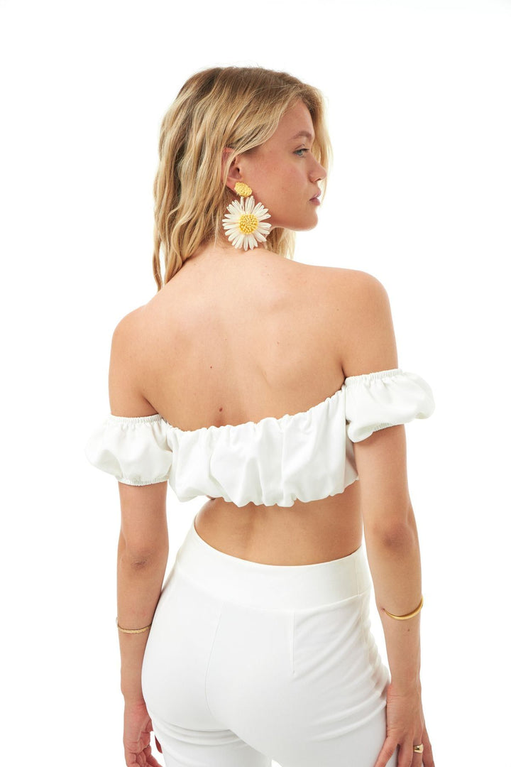 Pleated Bustier Ecru