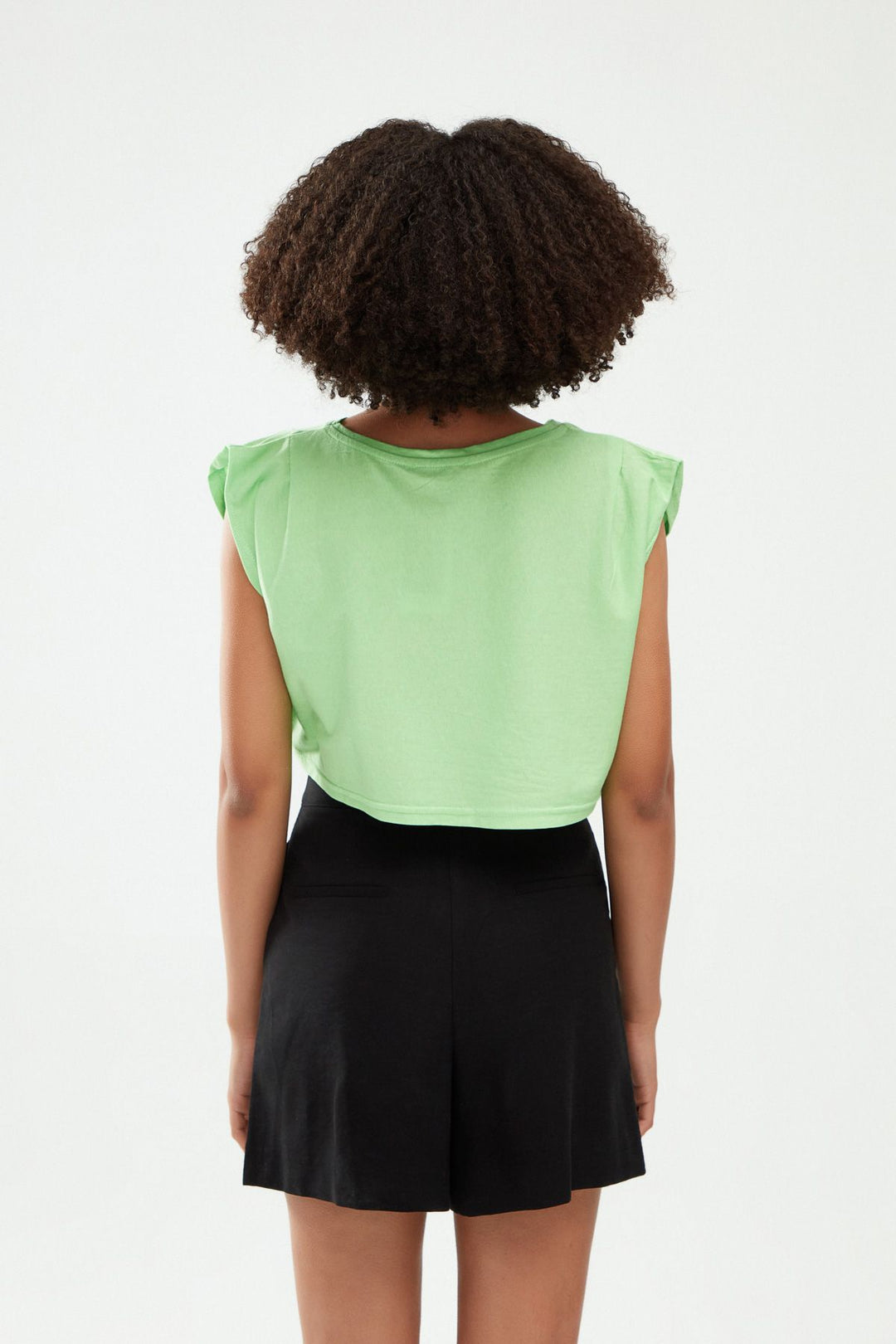 Crop Tişört Açık Yeşil