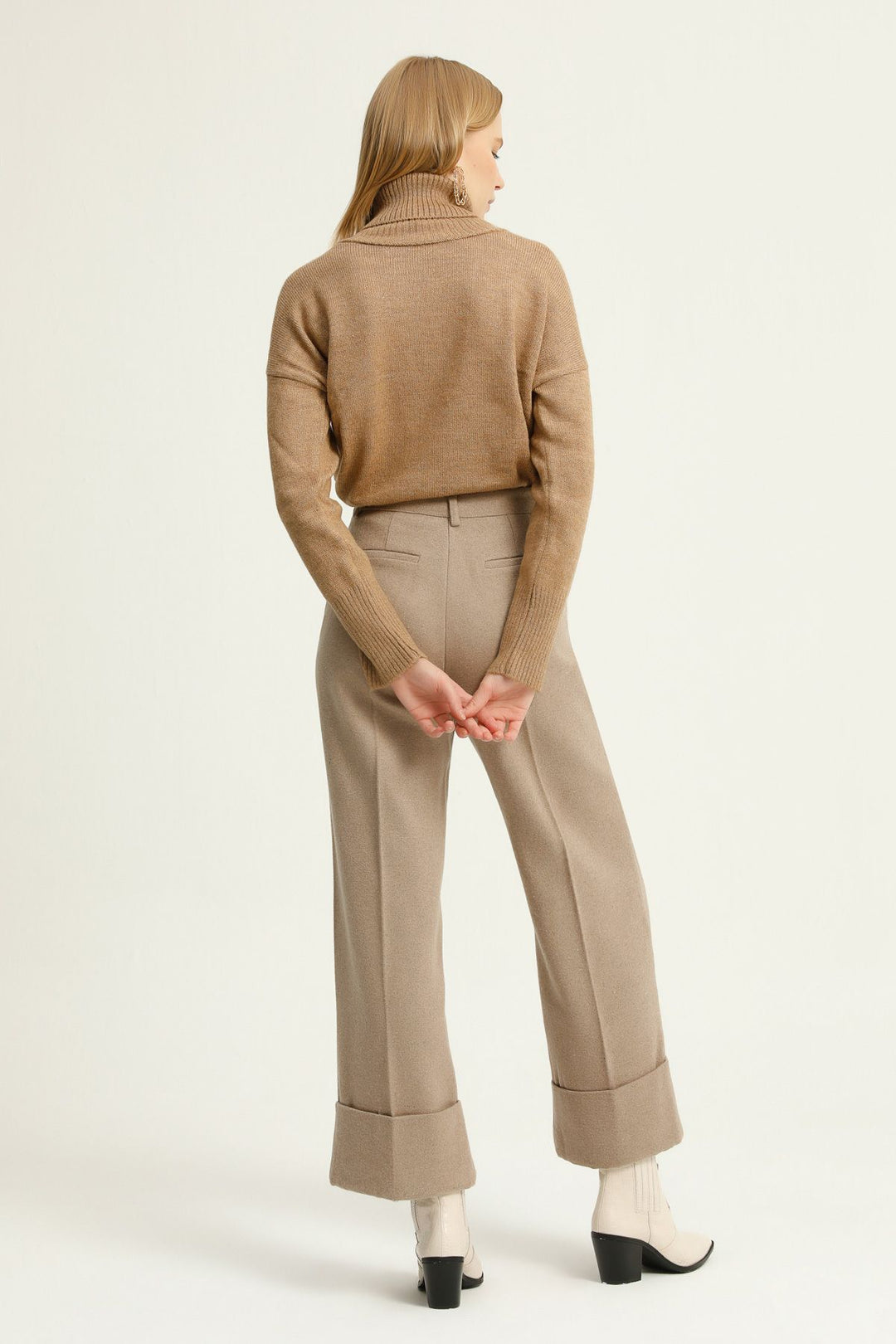 Double Leg Cachet Trousers Mink