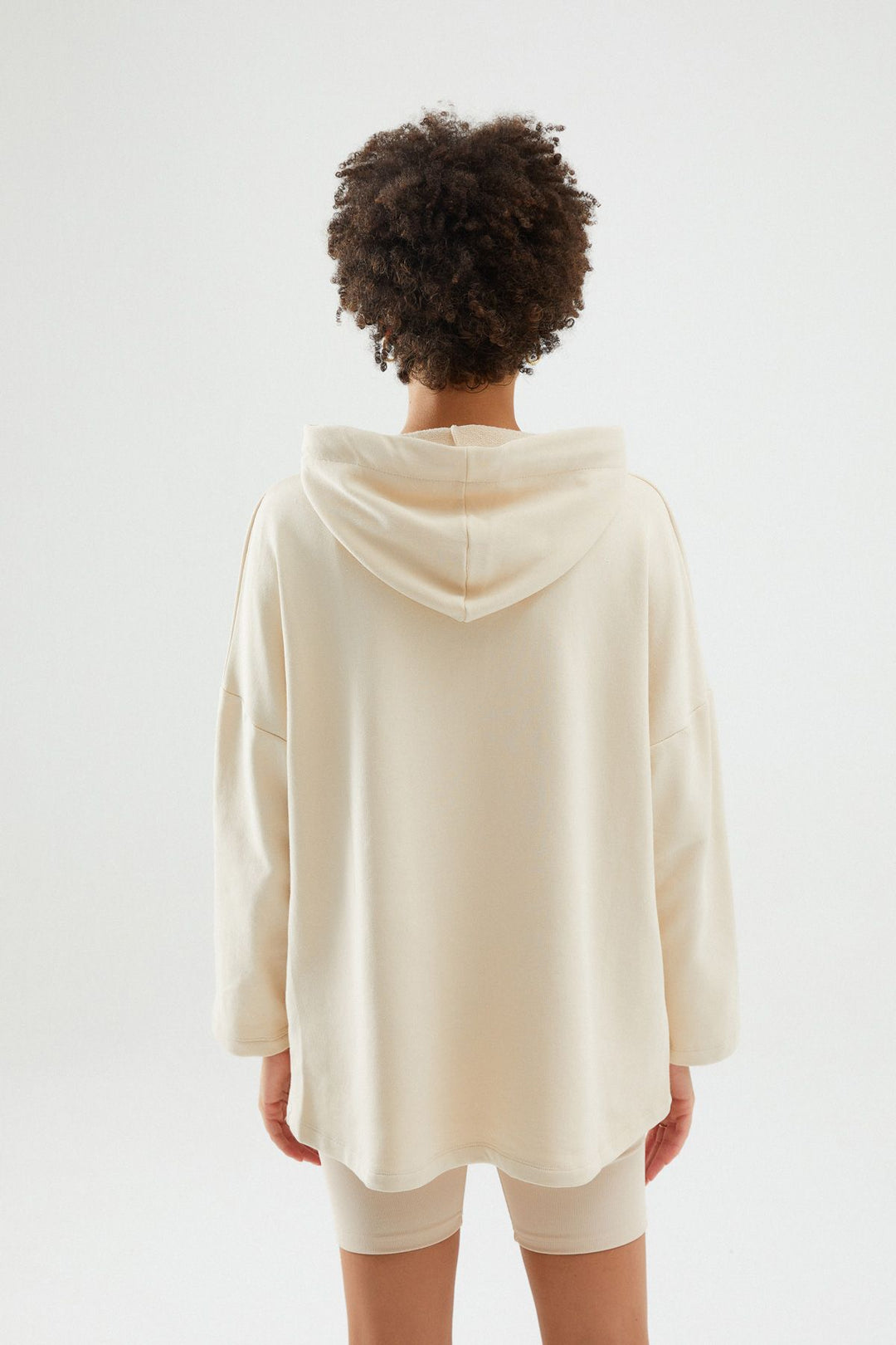 Kapüşonlu Sweatshırt Bej