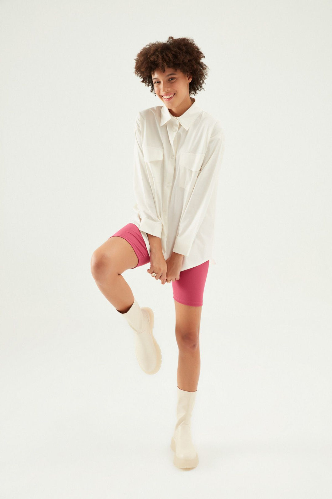 Low Back Oversize Shirt White