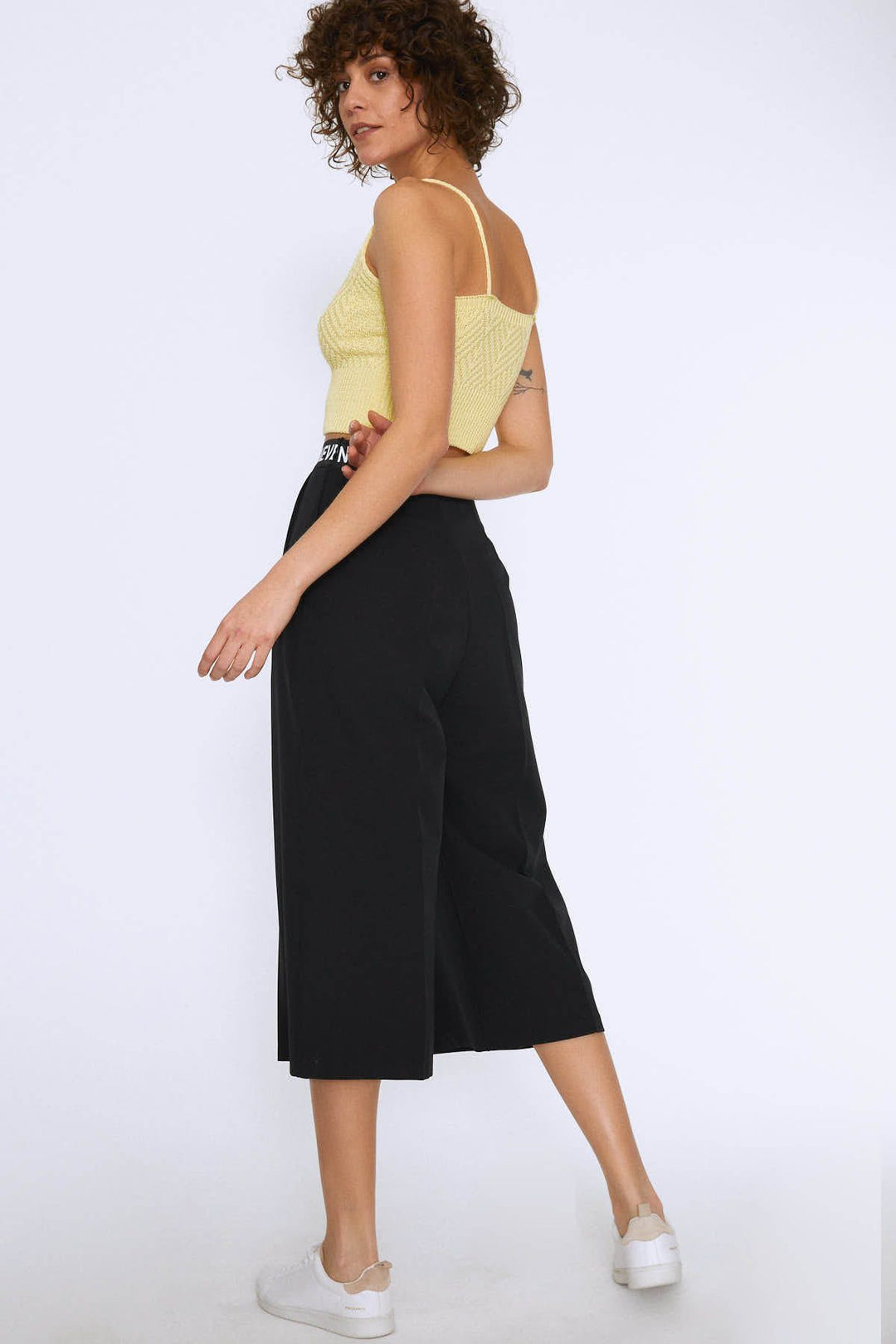 Rope Strap Crop Knitwear Yellow