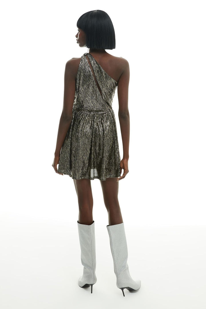 Low Back Shiny Dress Black