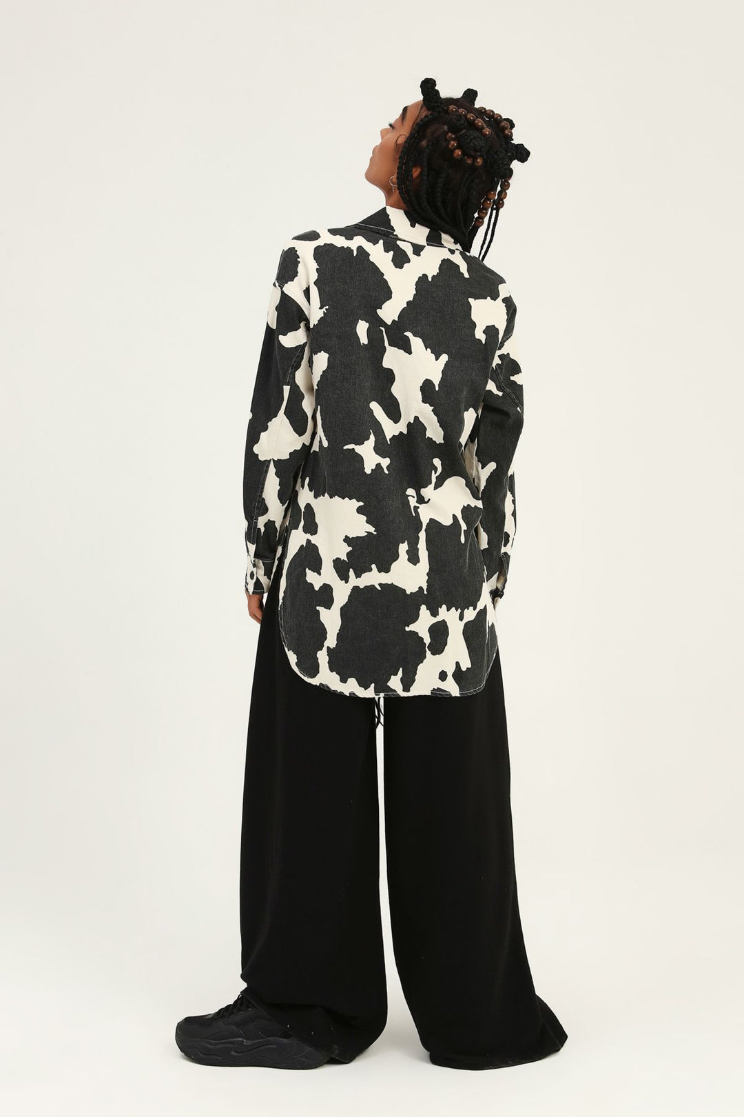 Patterned Gabardine Shirt Black