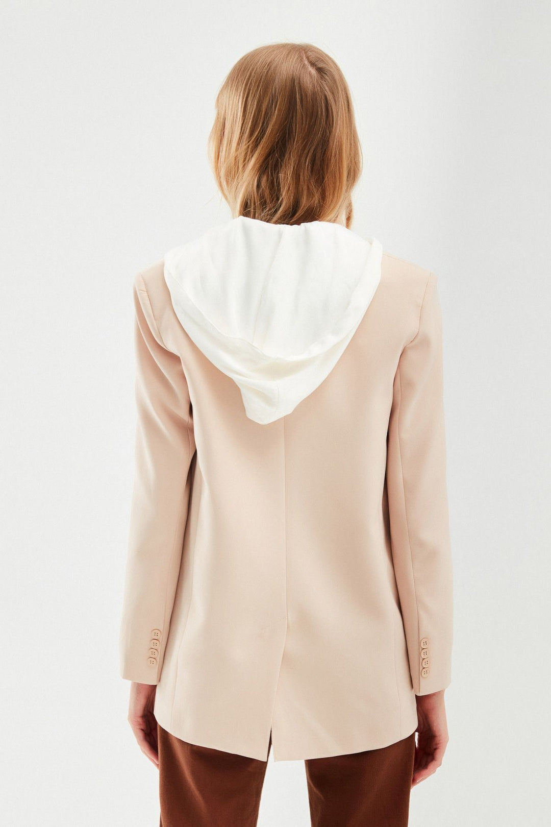 Hooded Blazer Jacket Stone