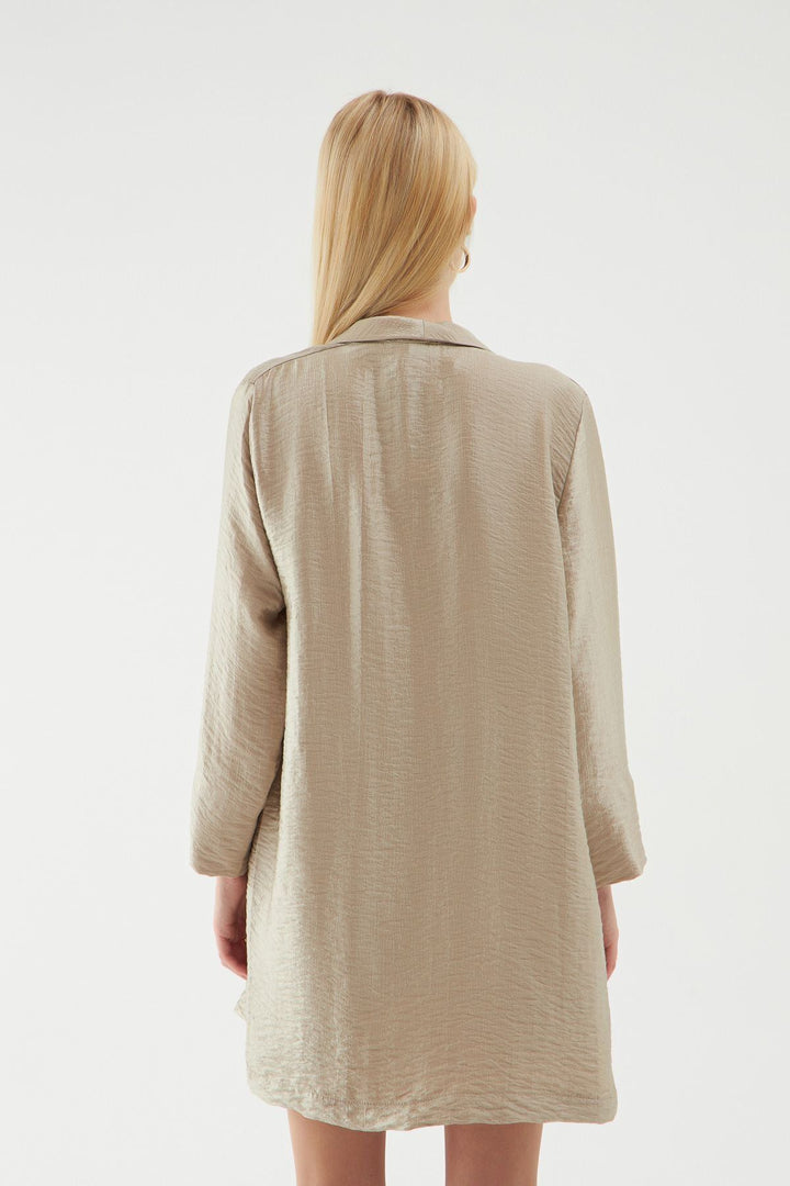 Long Blazer Jacket Beige
