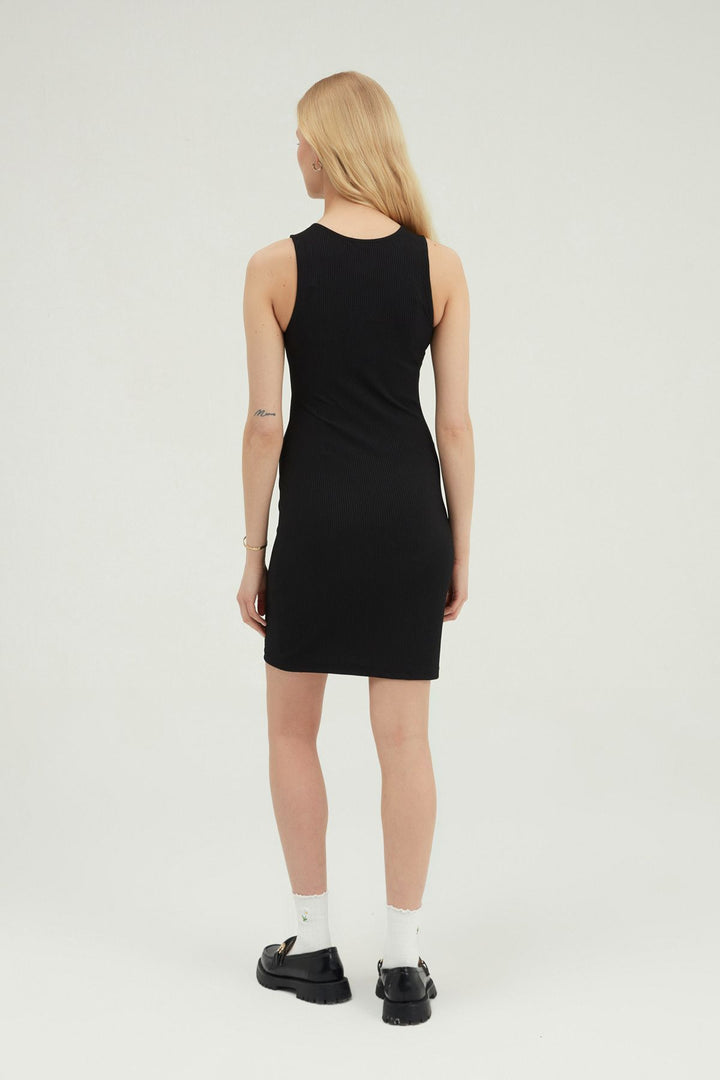 Halter Neck Mini Dress Black
