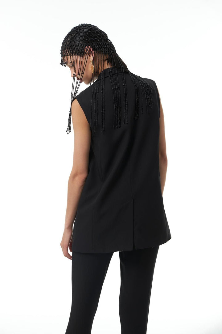 Double Breasted Vest Jacket Black