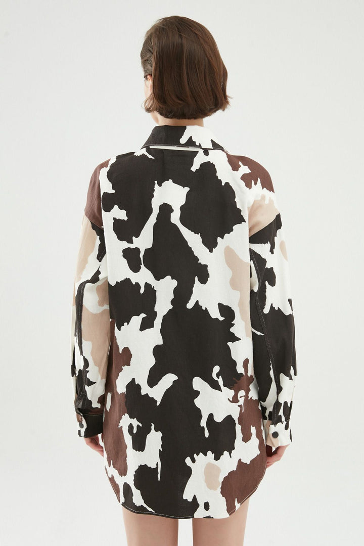 Desenli Gömlek Kahverengi