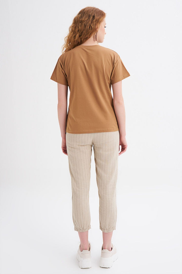Printed T-Shirt Brown