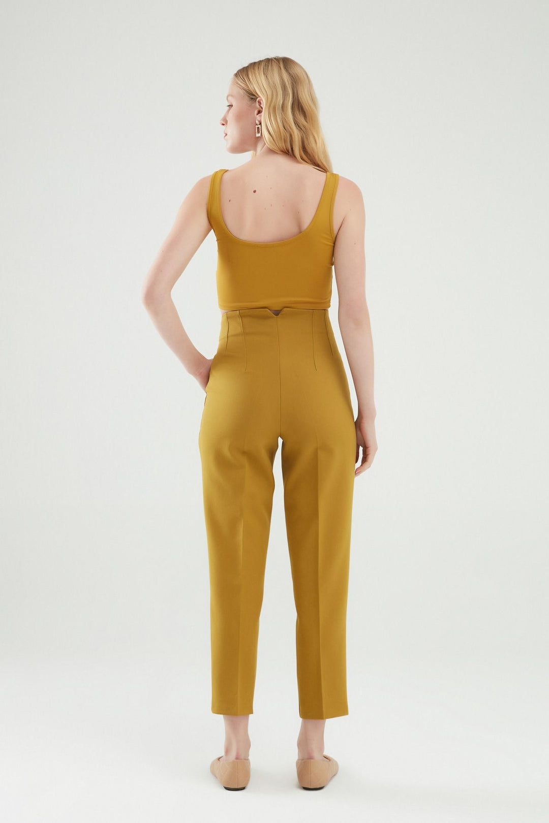 Plier Detailed Trousers Olive