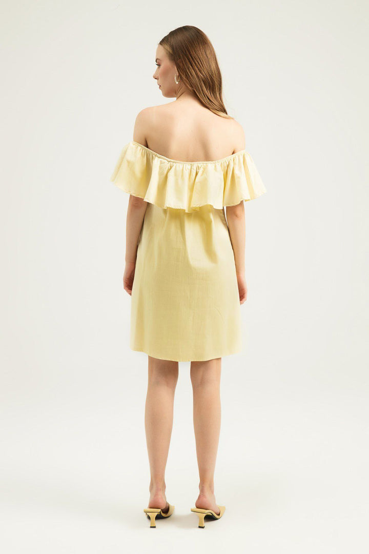Ruffle Mini Dress Light Yellow