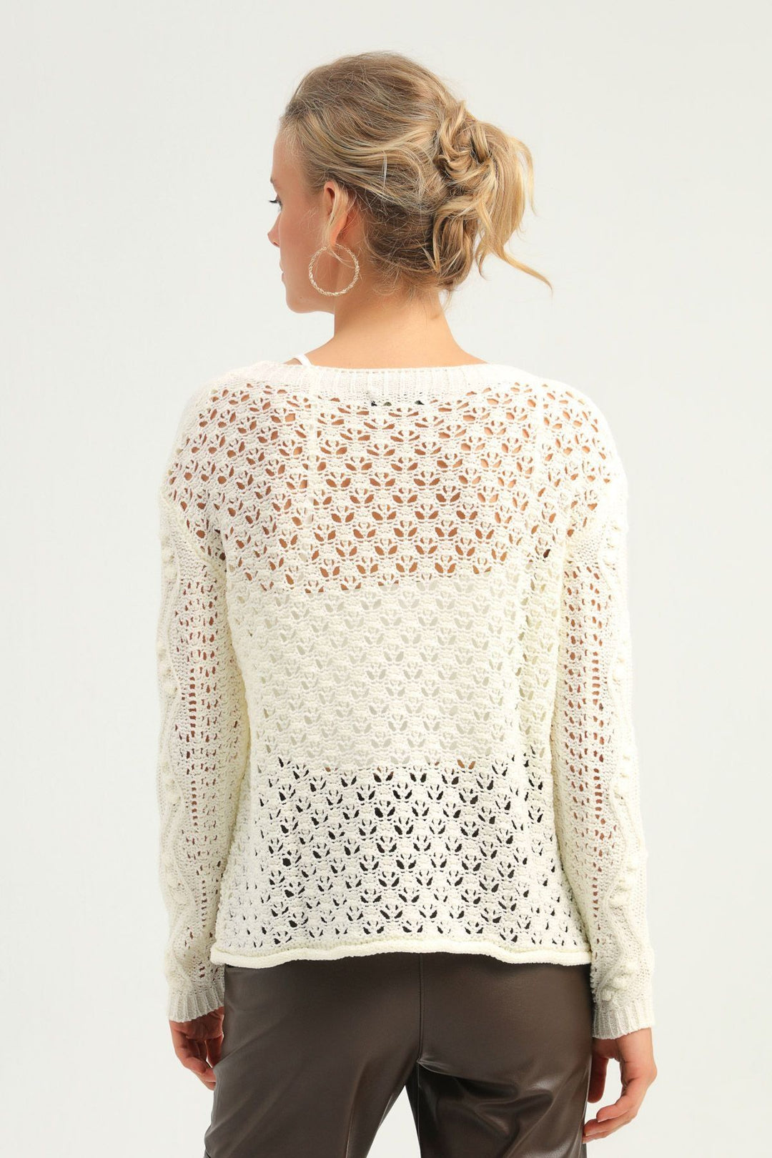 Baklava Knit Hole Sweater Ecru