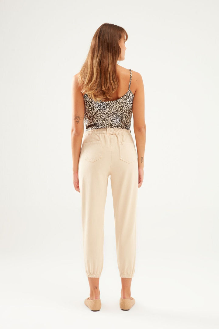 Gabardine Jogger Pants Natural