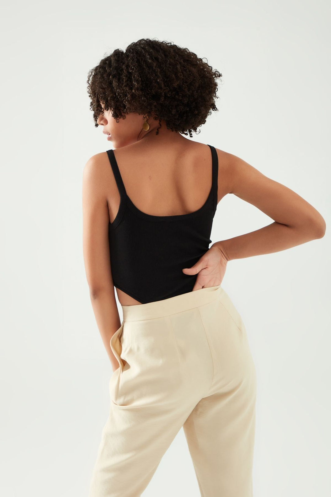 Strap Decollete Bodysuit Black