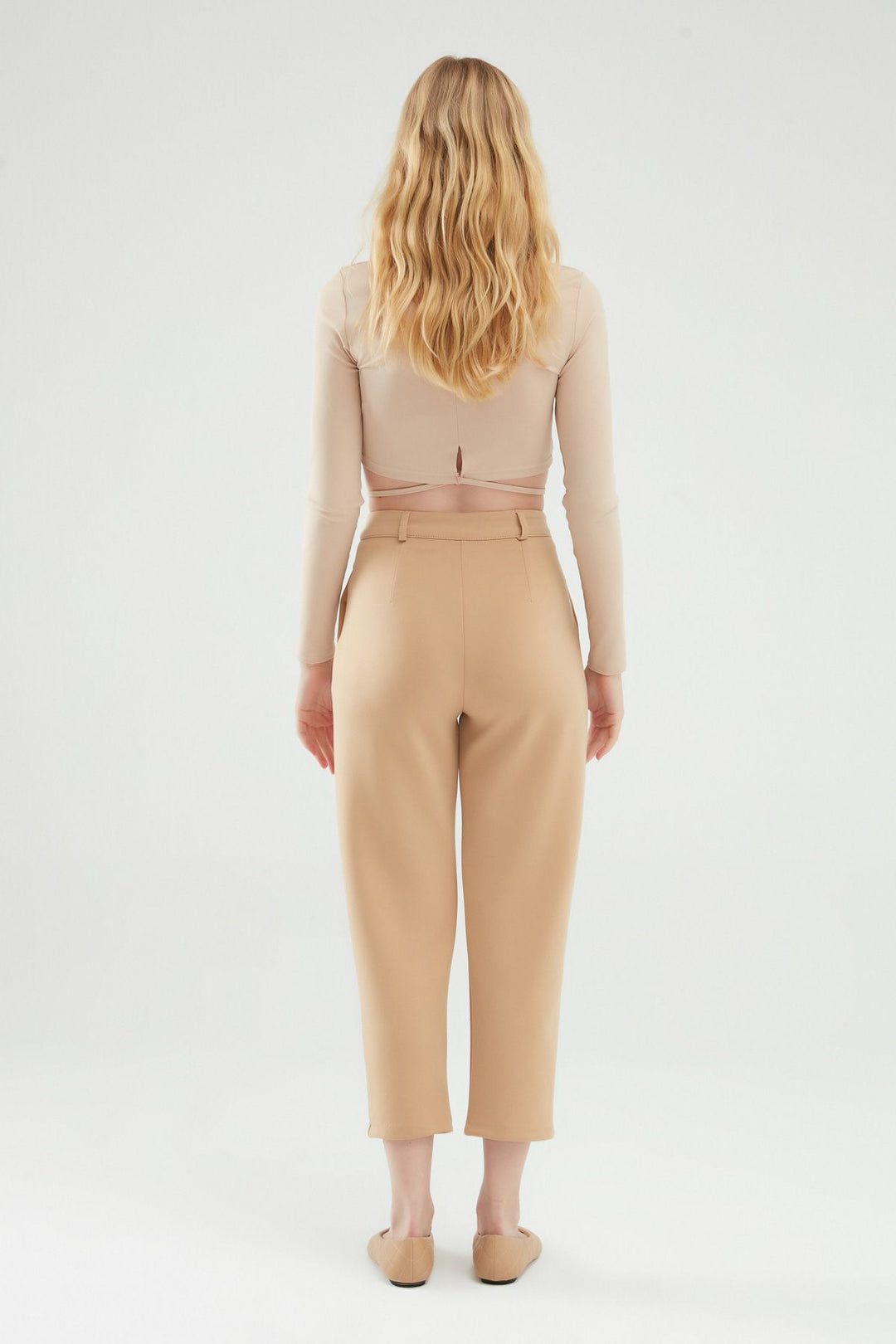 Pleat Detailed Trousers Beige