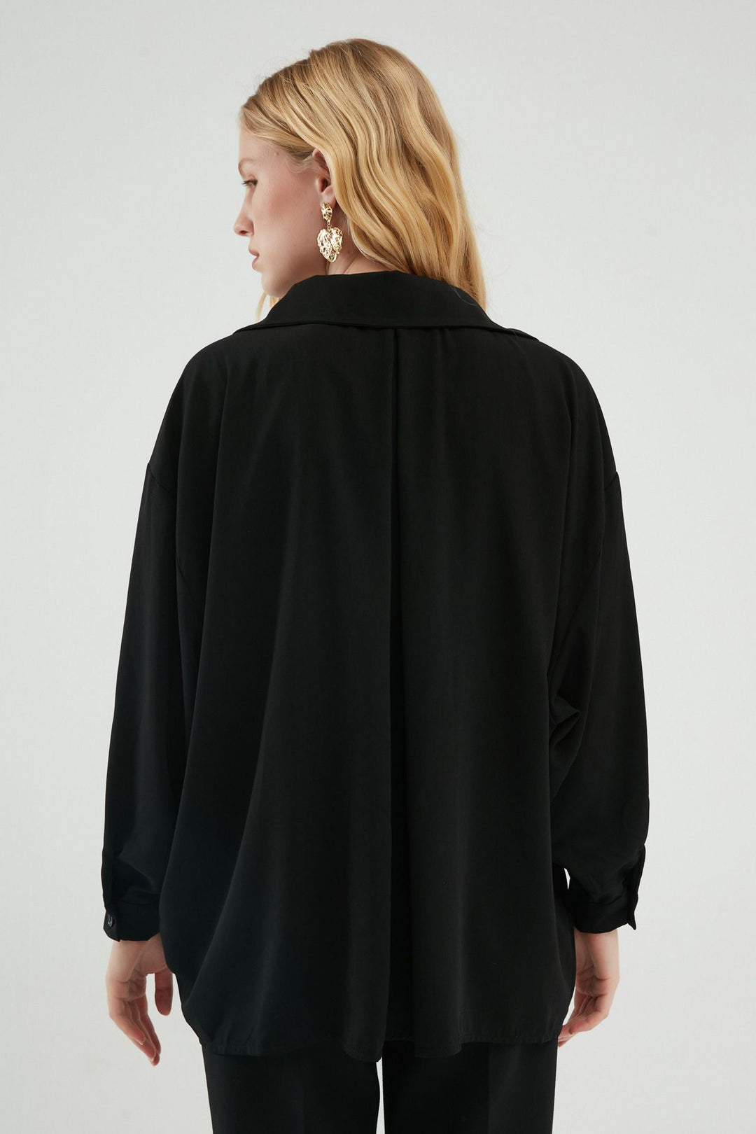 Oversize Gömlek Siyah