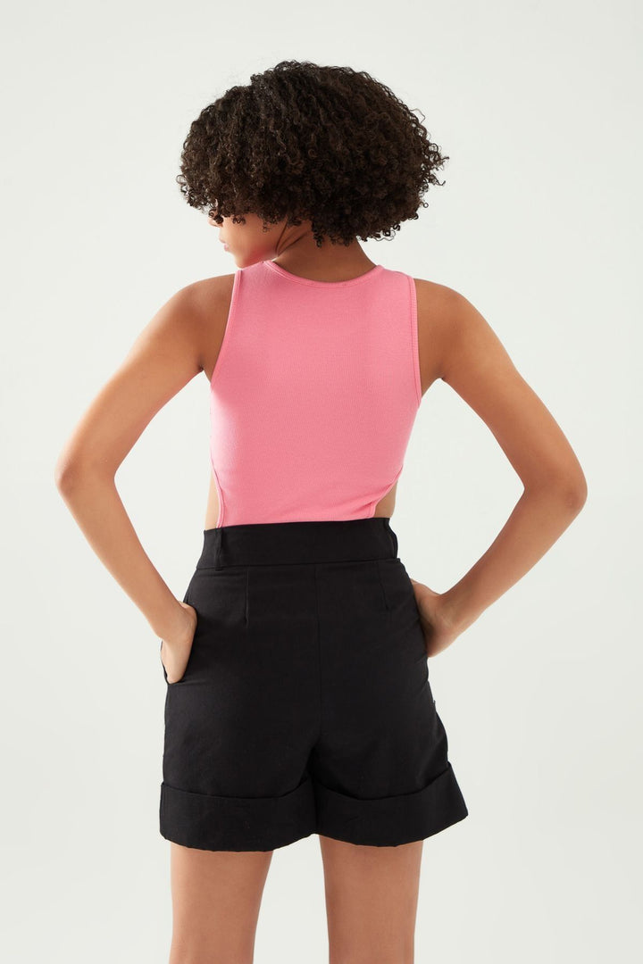 Decollete Detailed Bodysuit Candy Pink