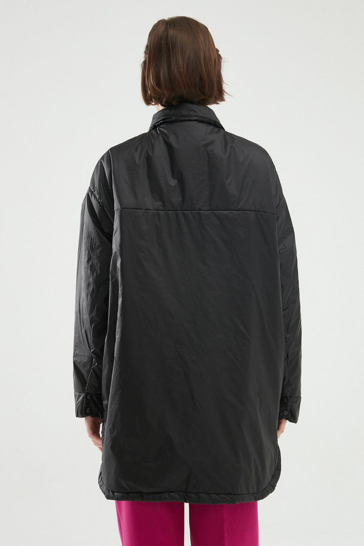 Oversize Uzun Ceket Siyah
