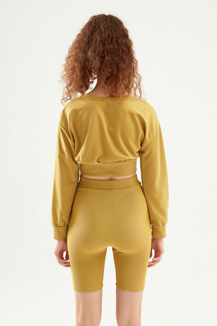 Tie Detailed Sweatshirt Olive