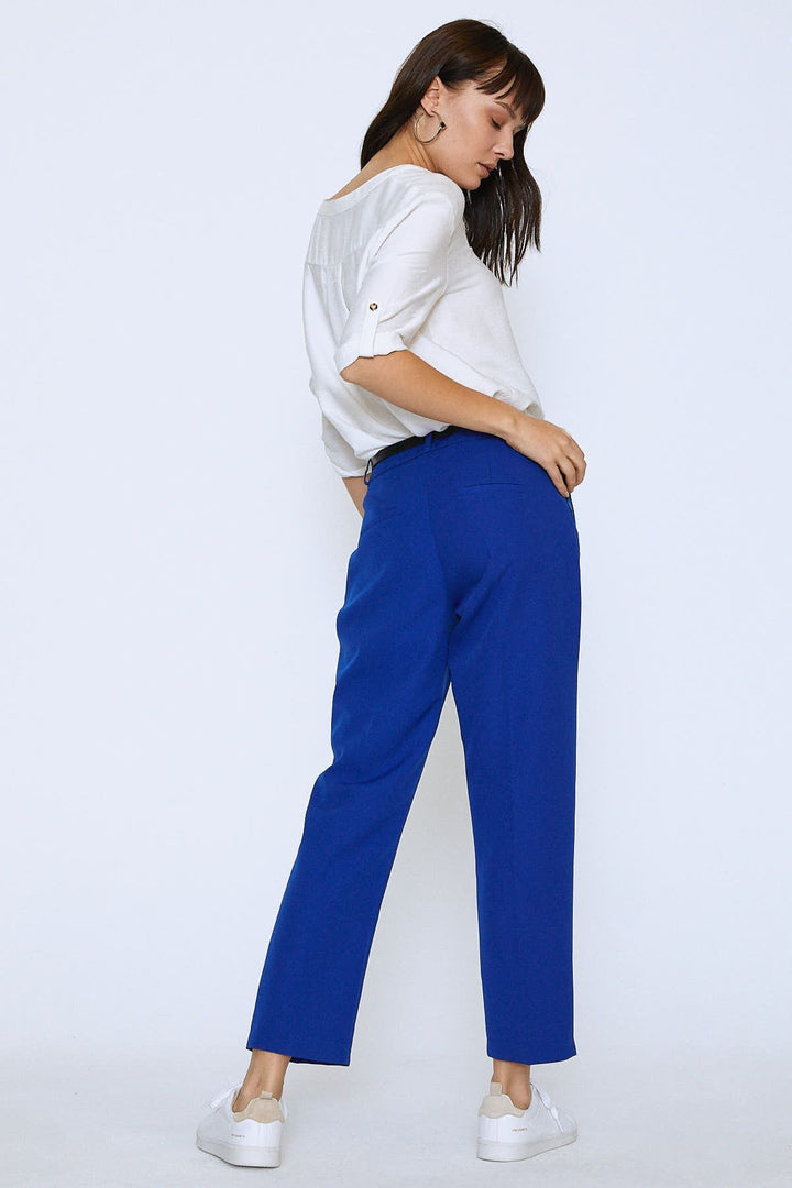 Beli Kemerli Kısa Paça Pantolon Sax